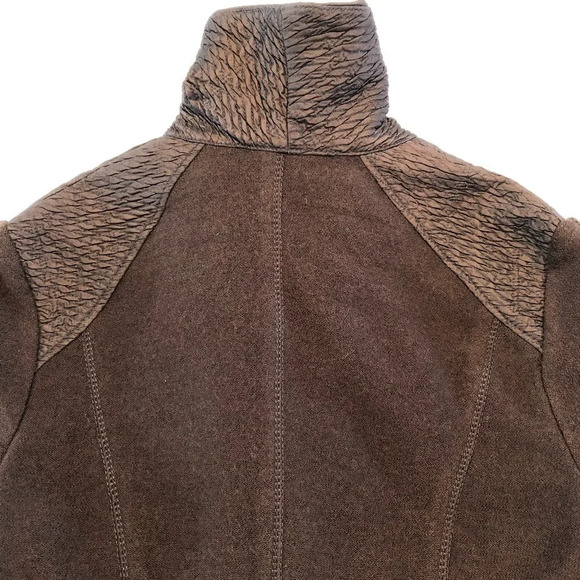 Sigrid Olsen Europe High Collar Sweater Jacket w Snap Front in Brown Size 2 - Picture 8 of 15